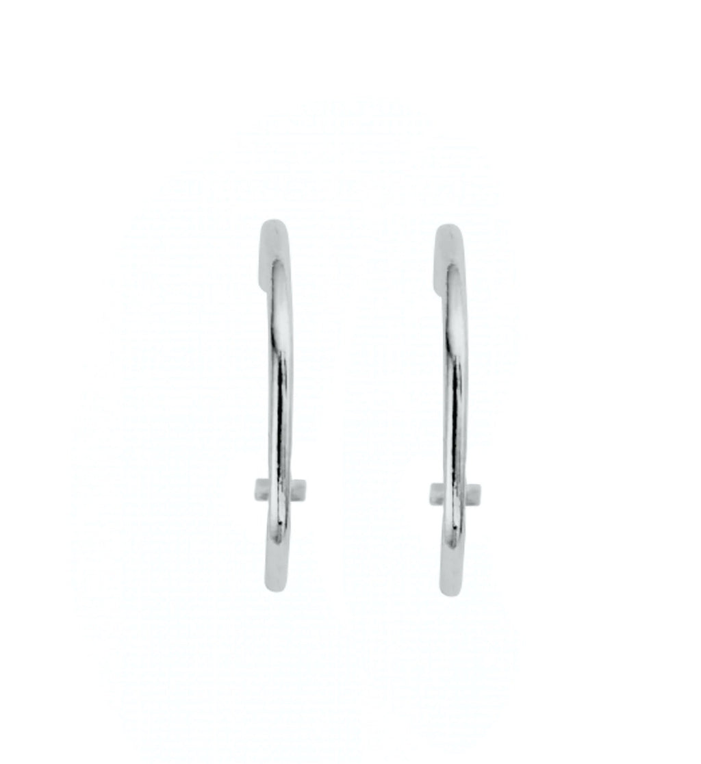 Sterling Silver T Bar Hoops