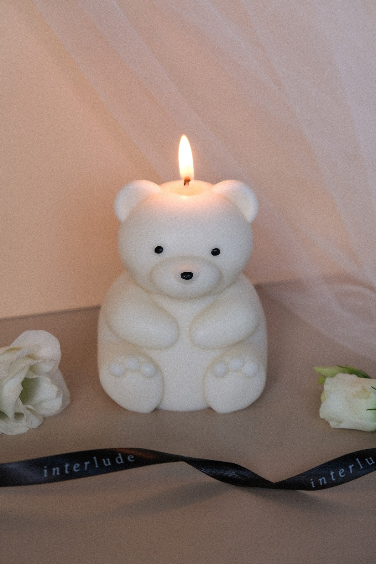 Teddy Bear Shaped Candle in Ivory