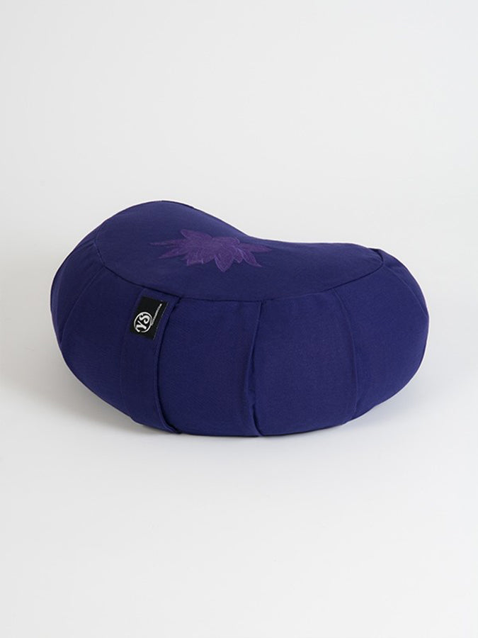 Organic Cotton Crescent Lotus Zafu Buckwheat Meditation Cushion