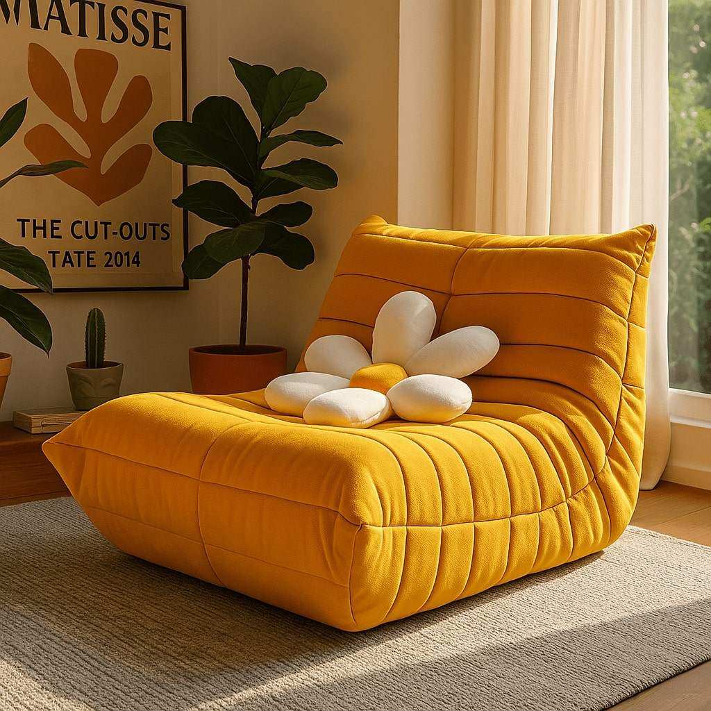 Caterpillar Lounger Chair in Premium Suede