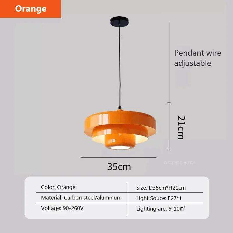 Retro Pendant Light in White, Green and Orange