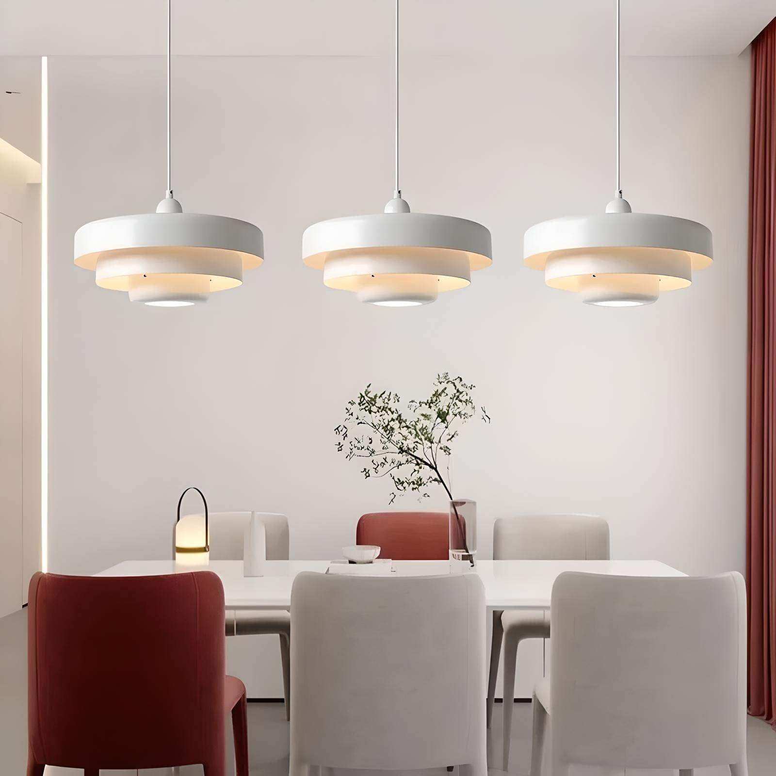 Retro Pendant Light in White, Green and Orange