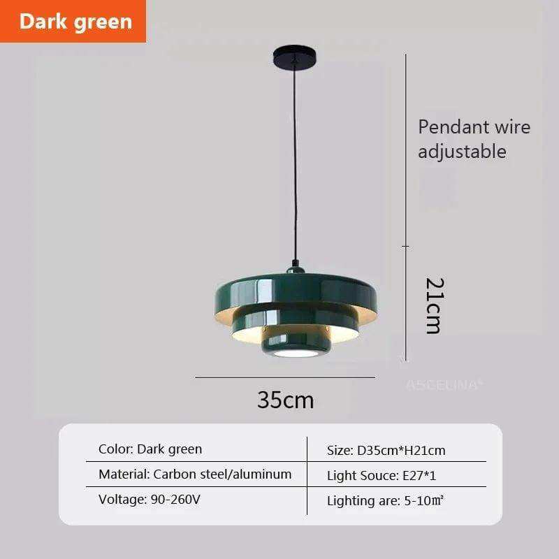 Retro Pendant Light in White, Green and Orange