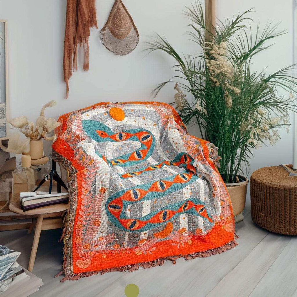 Serpent Woven Tapestry Throw