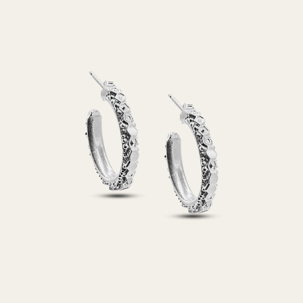 Silver Hebe Hoops Earrings