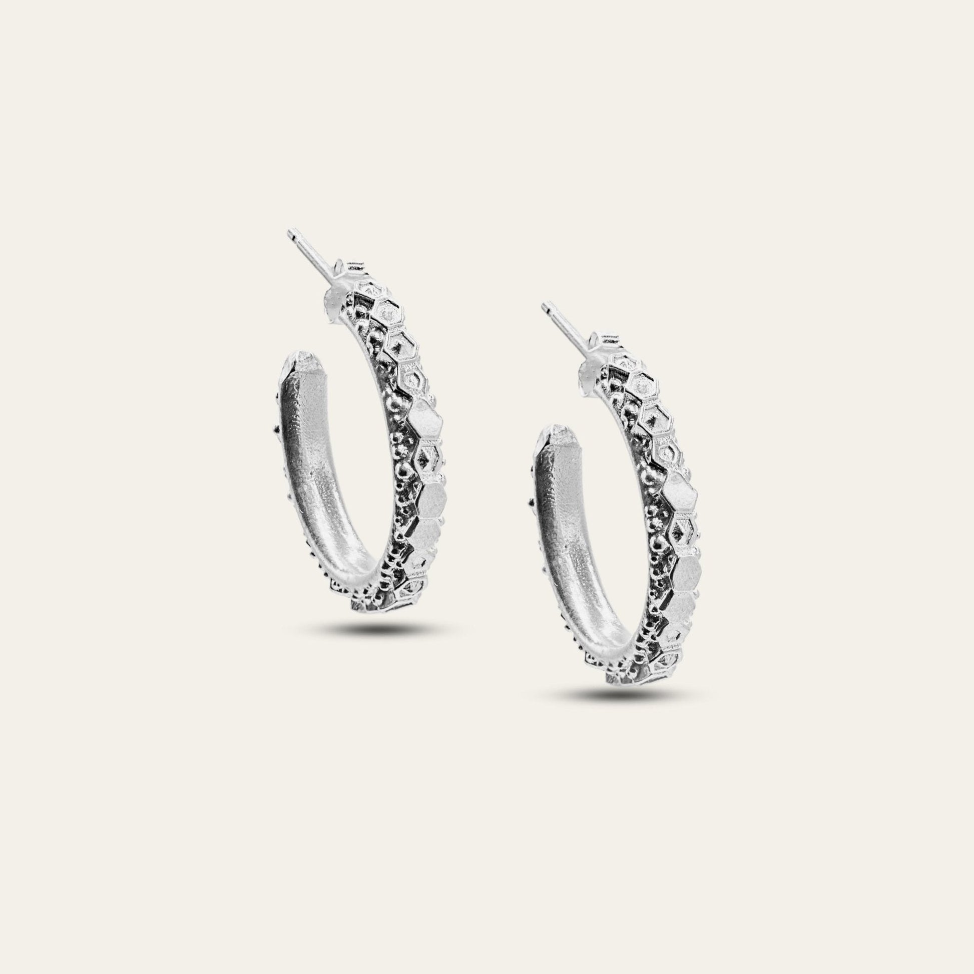 Silver Hebe Hoops Earrings