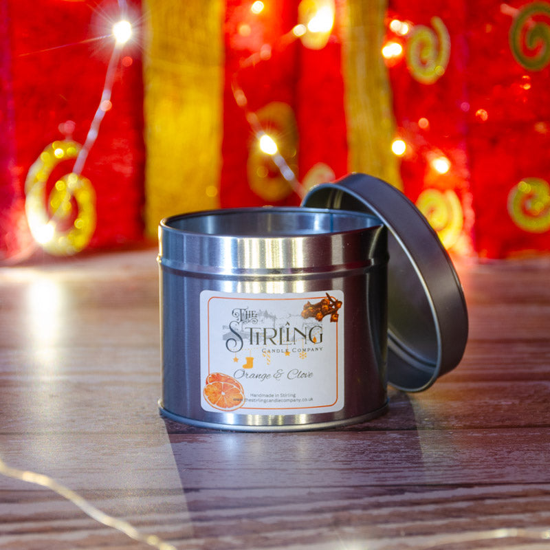 Orange and Clove Travel Tin Candle Cotton Wick