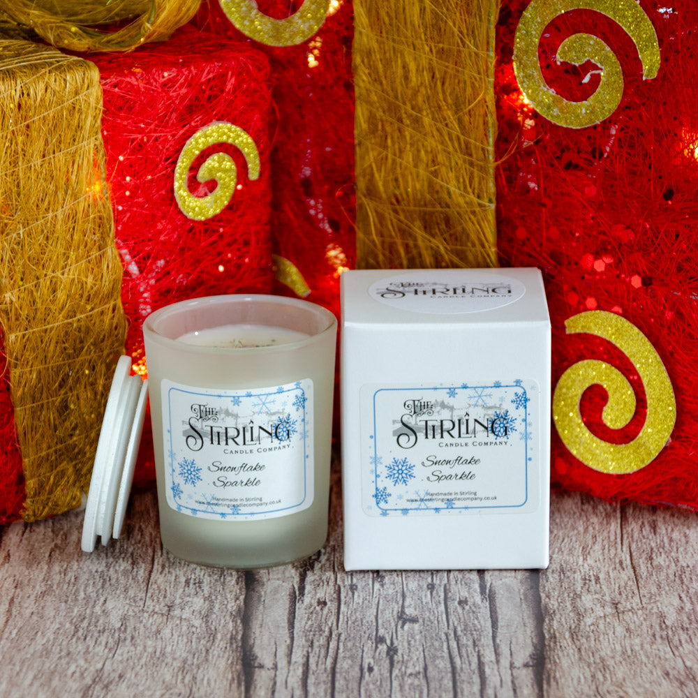 Snowflake Sparkle Small Candle