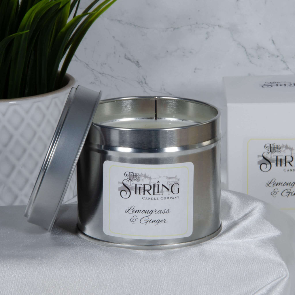 Lemongrass and Ginger Travel Tin Candle with Wooden Wick