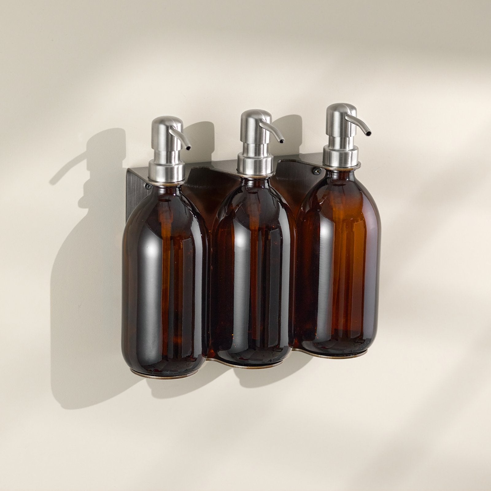 Triple Wall Mounted Soap Dispenser in Nickel