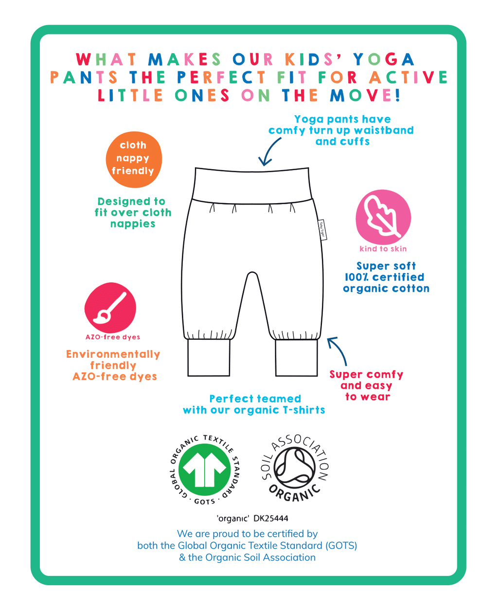 Organic Boat Print Yoga Pants for Kids