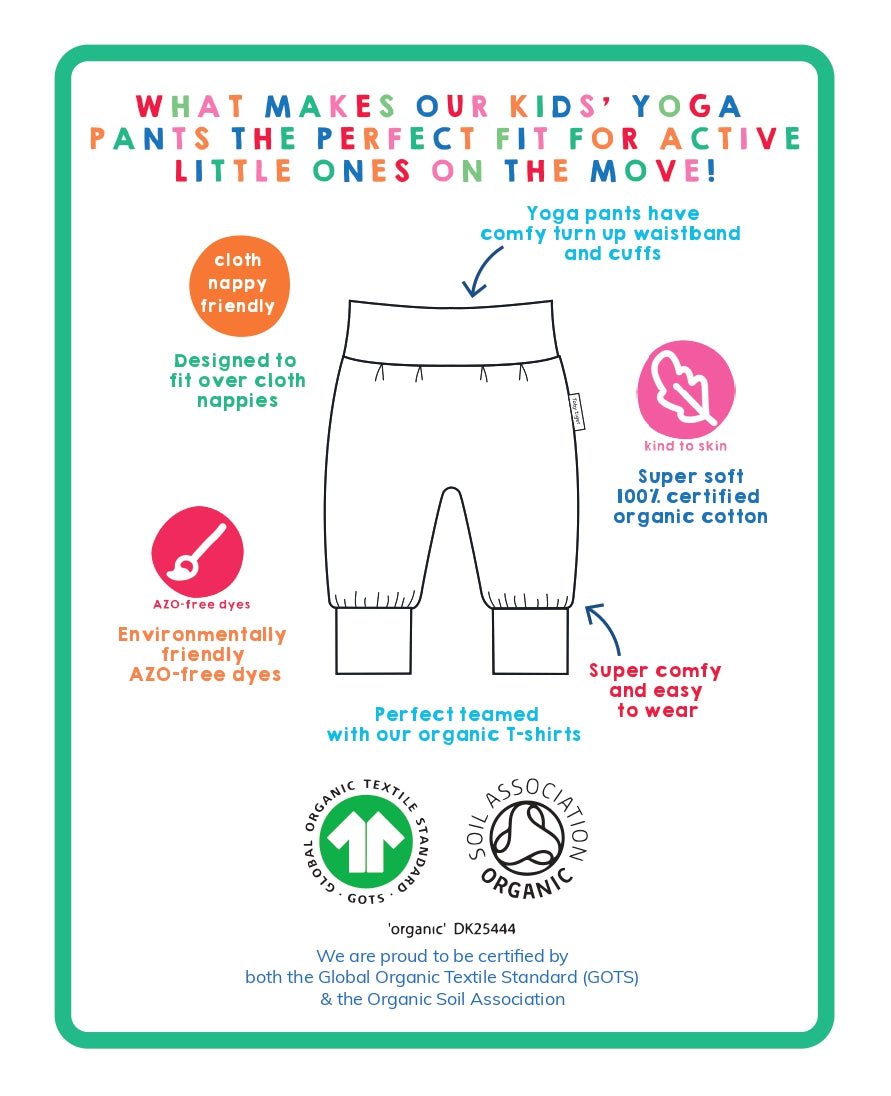 Organic Pink Flower Print Yoga Pants for Kids