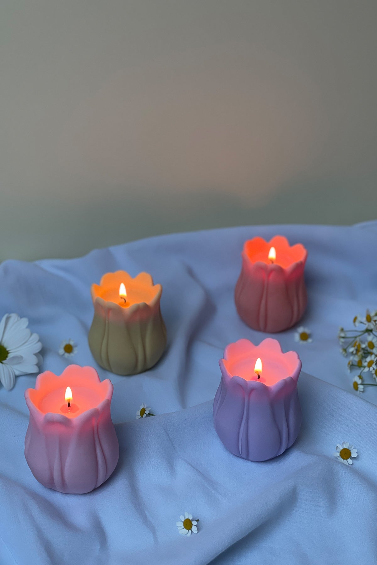 Tulip Shaped Soy Wax Candle Hand Poured in London