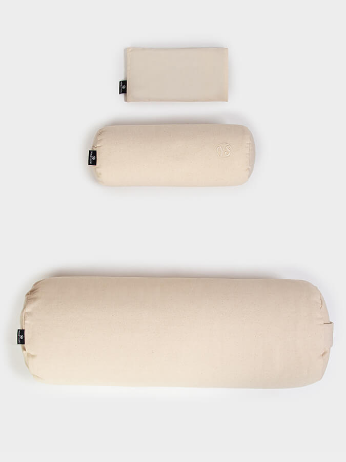 Organic Meditation Bolster and Eye Pillow Set for Yoga and Relaxation