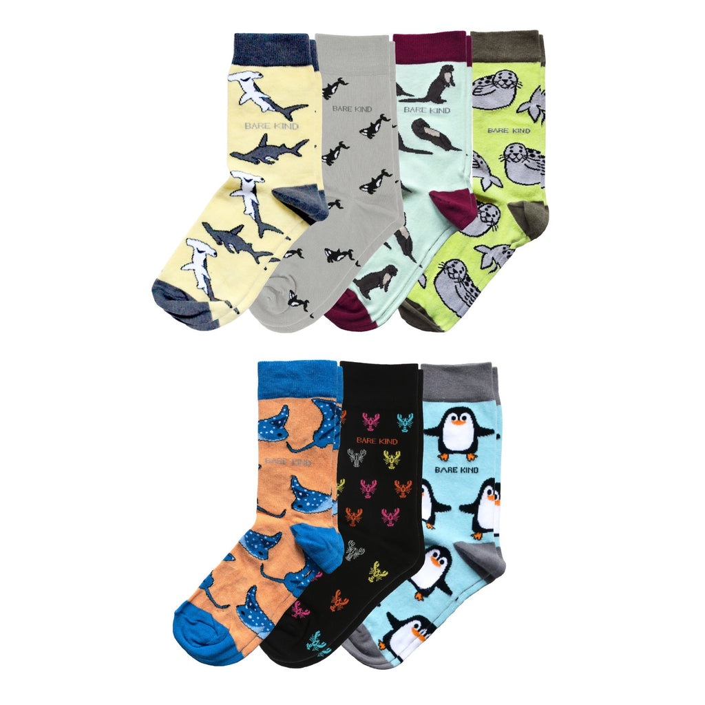 Ocean Lovers Bamboo Socks Collection 7 Pack