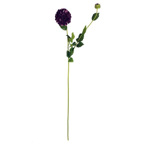 Pack of 6 Purple Artificial Dahlia Pompom Flower Stems 75cm