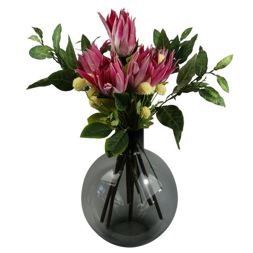 Pack of 6 Pink Protea Sugarbush Flower Stems 65cm