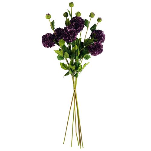 75cm Purple Dahlia Pompom Artificial Flower Stem