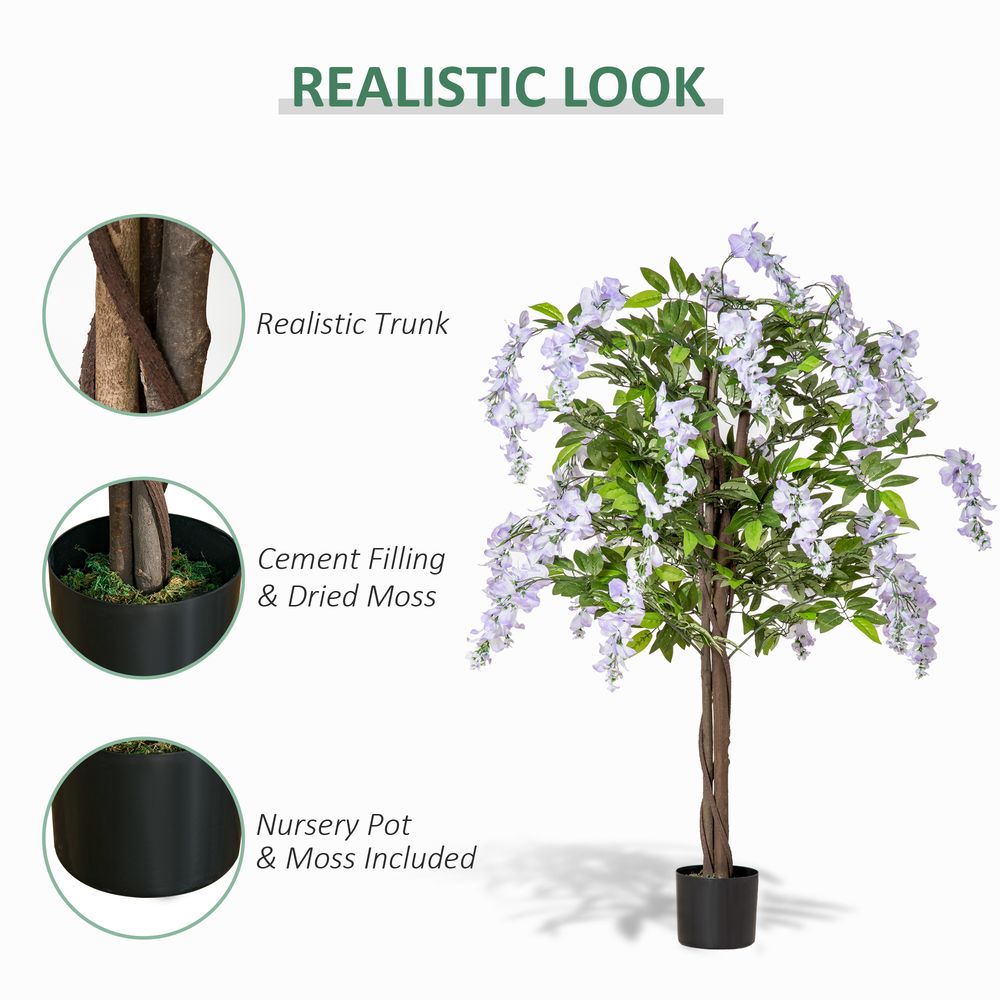 Realistic Wisteria Flower Tree 110cm Artificial Plant