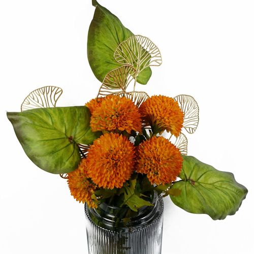 Pack of 6 Golden Leaves Flower Arrangement Stems 65cm