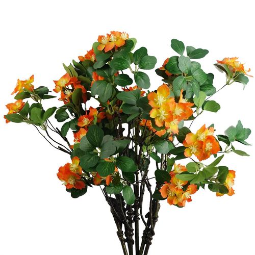 Orange Flower Foliage Spray Pack of 6 60cm