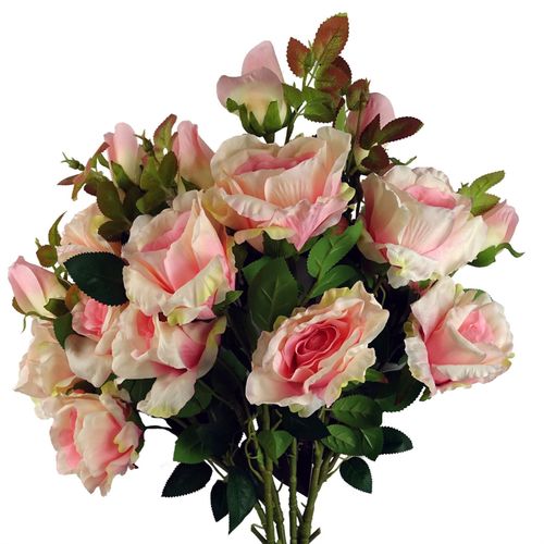 80cm Artificial Pink Rose Stem with 3 Flowers