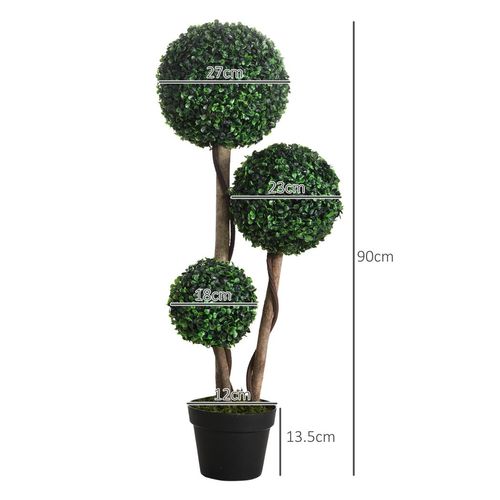 Artificial Boxwood Ball Topiary Tree 90cm Indoor Outdoor