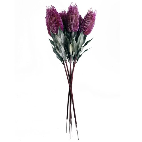 Pack of 6 Pink Banksia Flower Stems 75cm Artificial