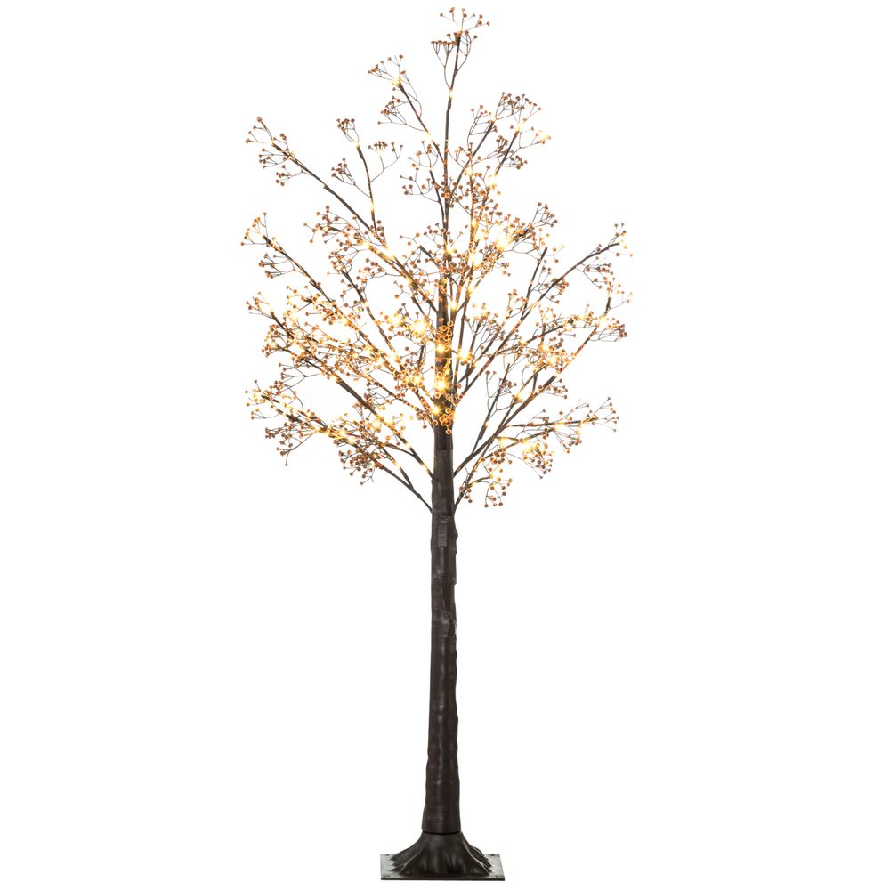 5ft Artificial Tree with Warm White LED Lights and Baby Breath Flowers