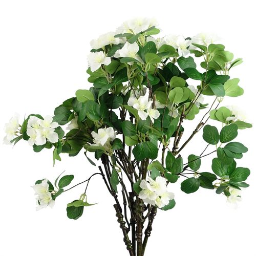 60cm White Flower Foliage Spray