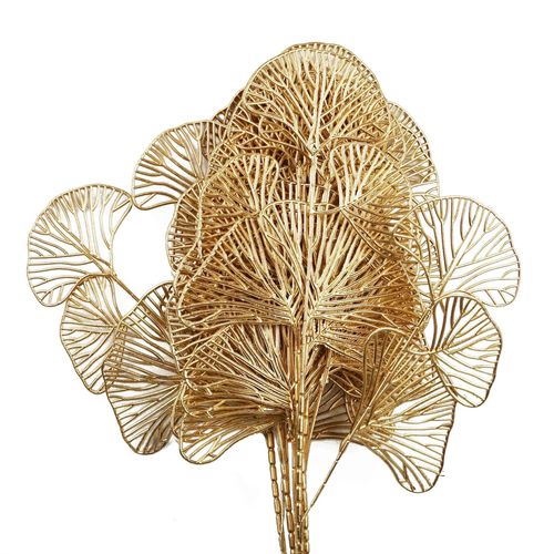 Pack of 6 Golden Leaves Flower Arrangement Stems 65cm