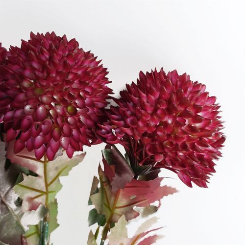 Pack of 6 Large Ball Dahlia Artificial Flower Stems in Pink 70cm
