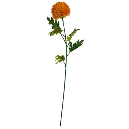 70cm Large Ball Dahlia Artificial Flower Stem in Yellow