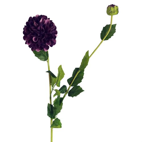 75cm Purple Dahlia Pompom Artificial Flower Stem