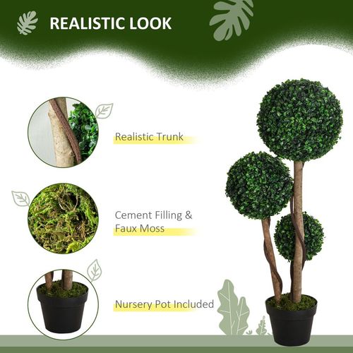Artificial Boxwood Ball Topiary Tree 90cm Indoor Outdoor
