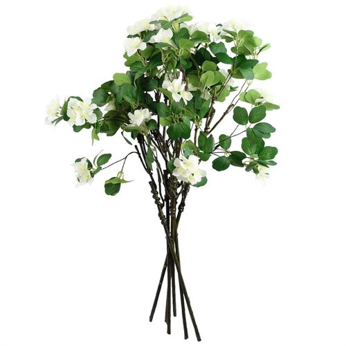 60cm White Flower Foliage Spray