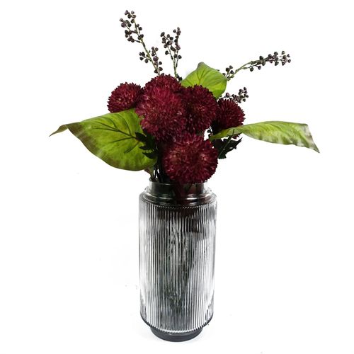 70cm Large Ball Dahlia Artificial Flower Stem in Pink