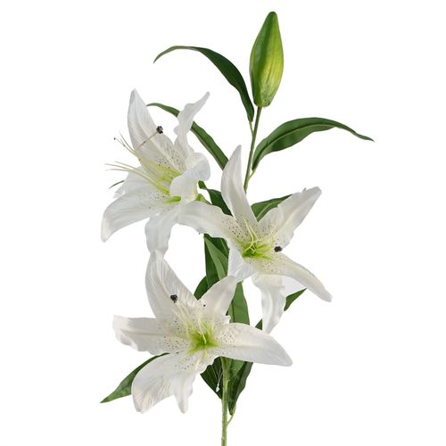 Pack of 6 White Lily Artificial Flower Stems 100cm