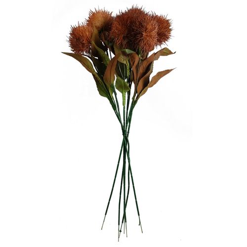 70cm Yellow Globe Thistle Artificial Flower Stem