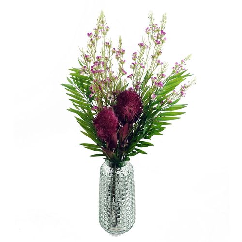 Purple Globe Thistle Artificial Flower Stems Pack of 6