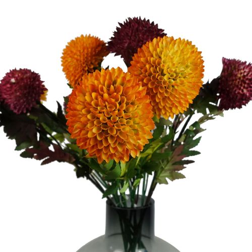 70cm Large Ball Dahlia Artificial Flower Stem in Pink