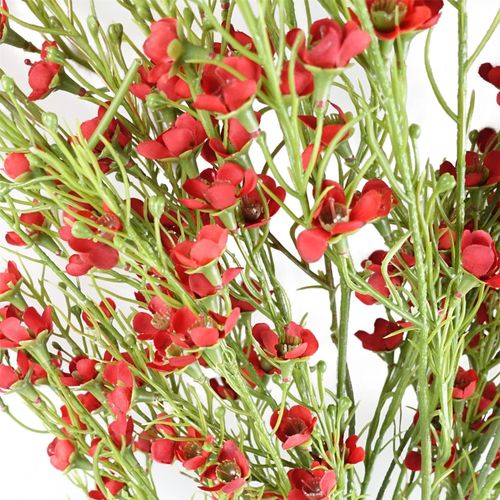 Pack of 6 Red Artificial Foliage Stems with Small Flowers 100cm