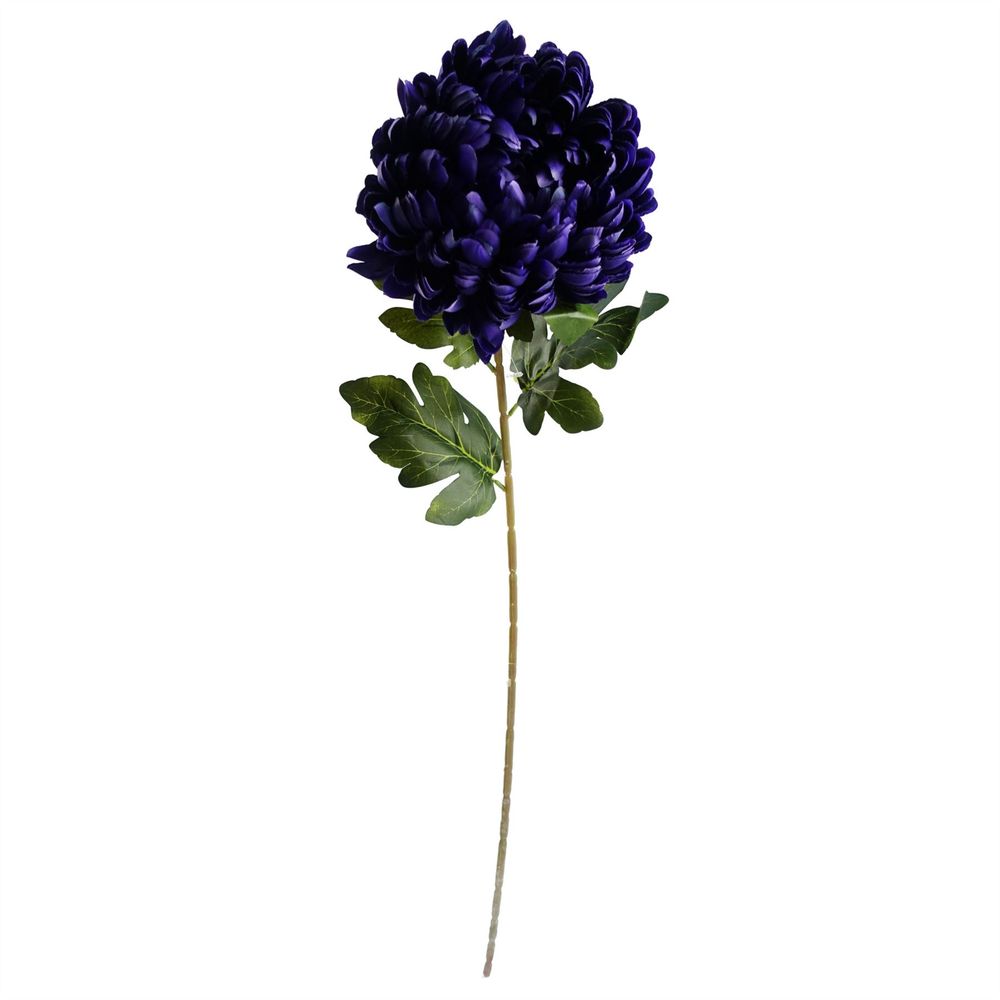 90cm Purple Chrysanthemum and Ferns Glass Vase Arrangement Pack