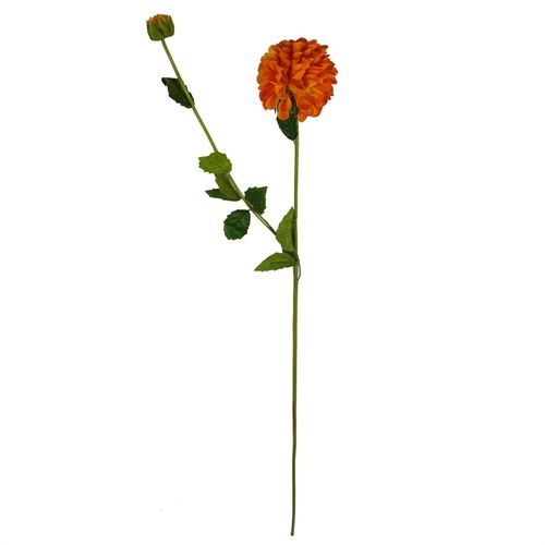 75cm Orange Dahlia Pompom Artificial Flower Stem