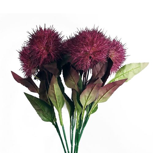 Purple Globe Thistle Artificial Flower Stems Pack of 6