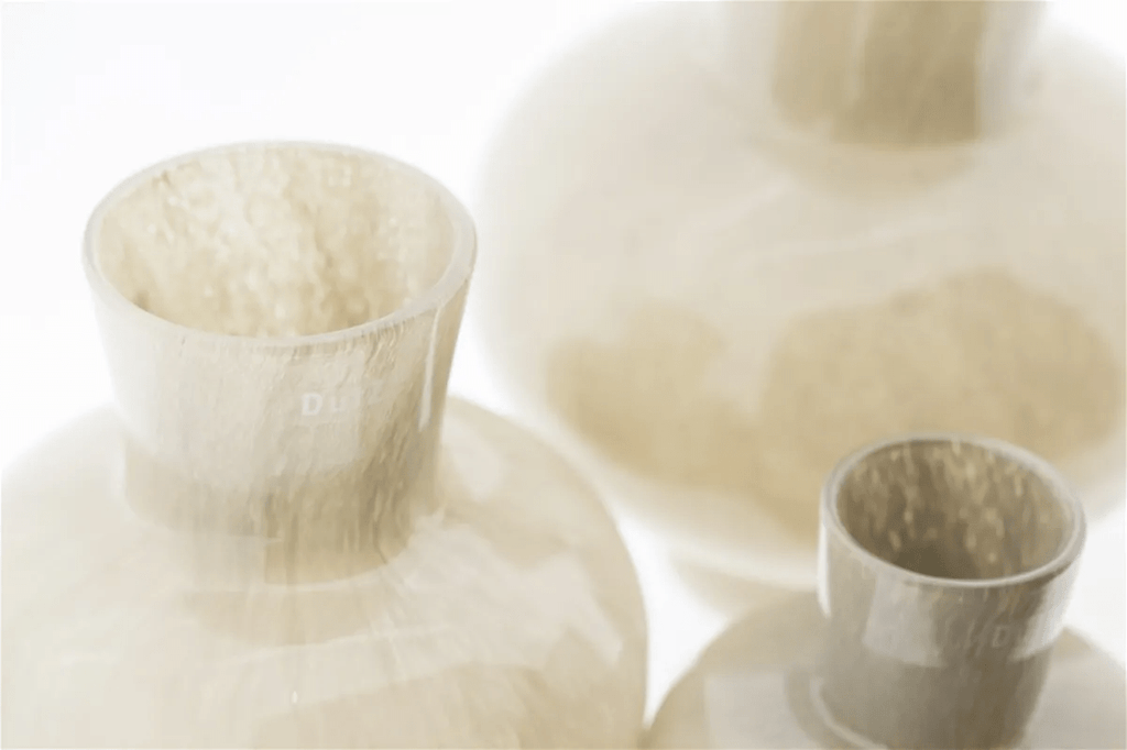 Modest Taupe Mouth Blown Glass Vase