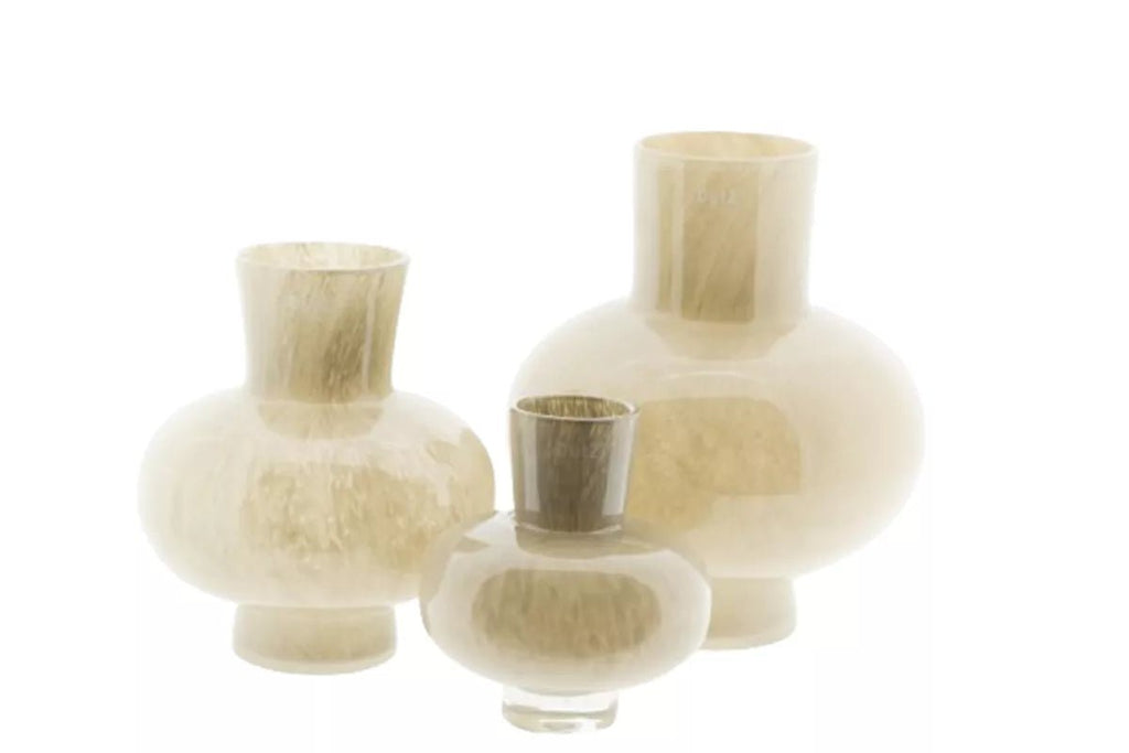 Modest Taupe Mouth Blown Glass Vase