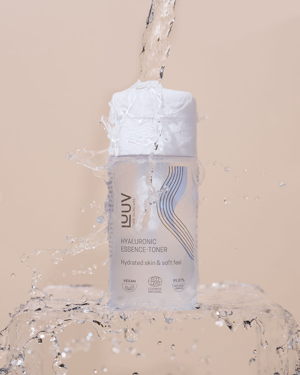bold close-up of cosmos certified hyaluronic acid toner with serum-like texture
