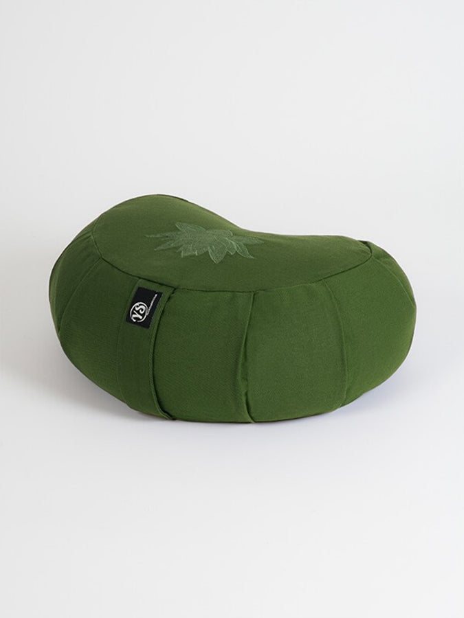 Organic Cotton Crescent Lotus Zafu Buckwheat Meditation Cushion