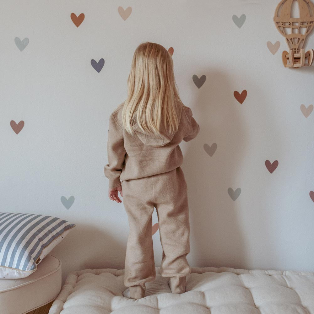 Wall Stickers Hearts - Cappuccino and Blue